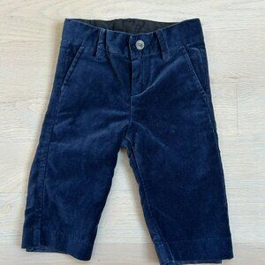 Like New Janie and Jack The Velvet Party Pant Dark Marine Baby's Boy Size 6-12 M